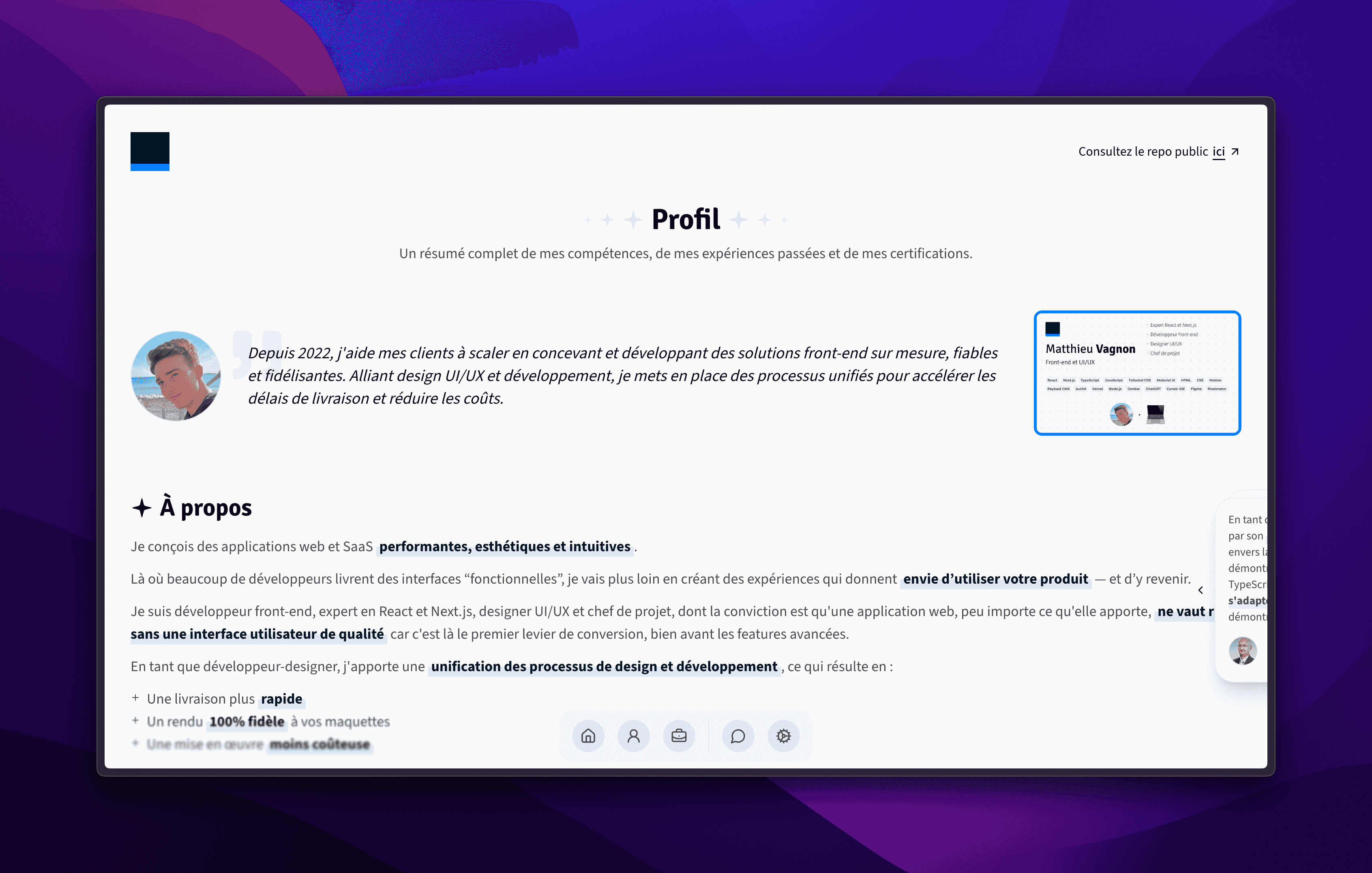Page de profil
