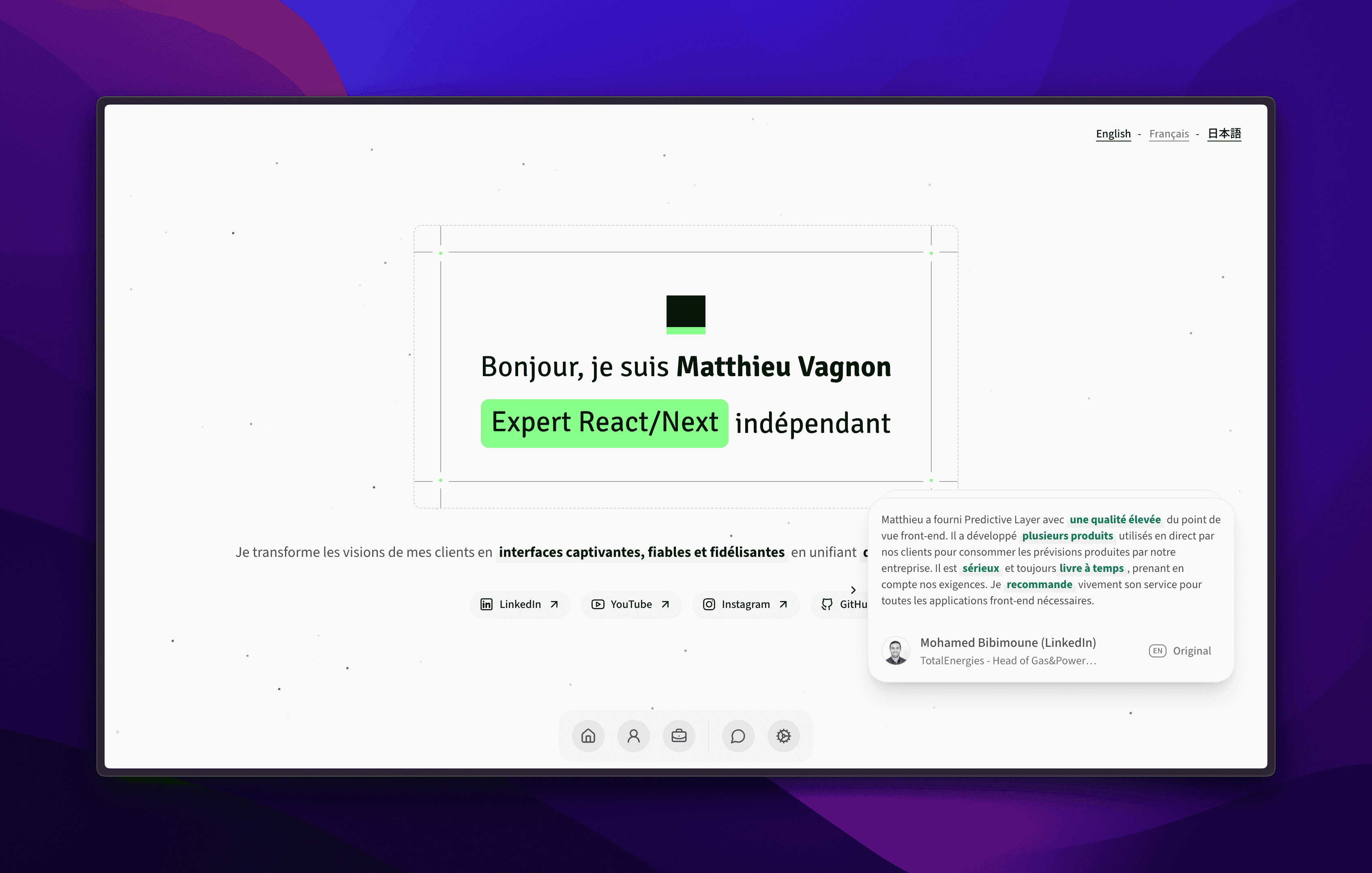 Accueil vert