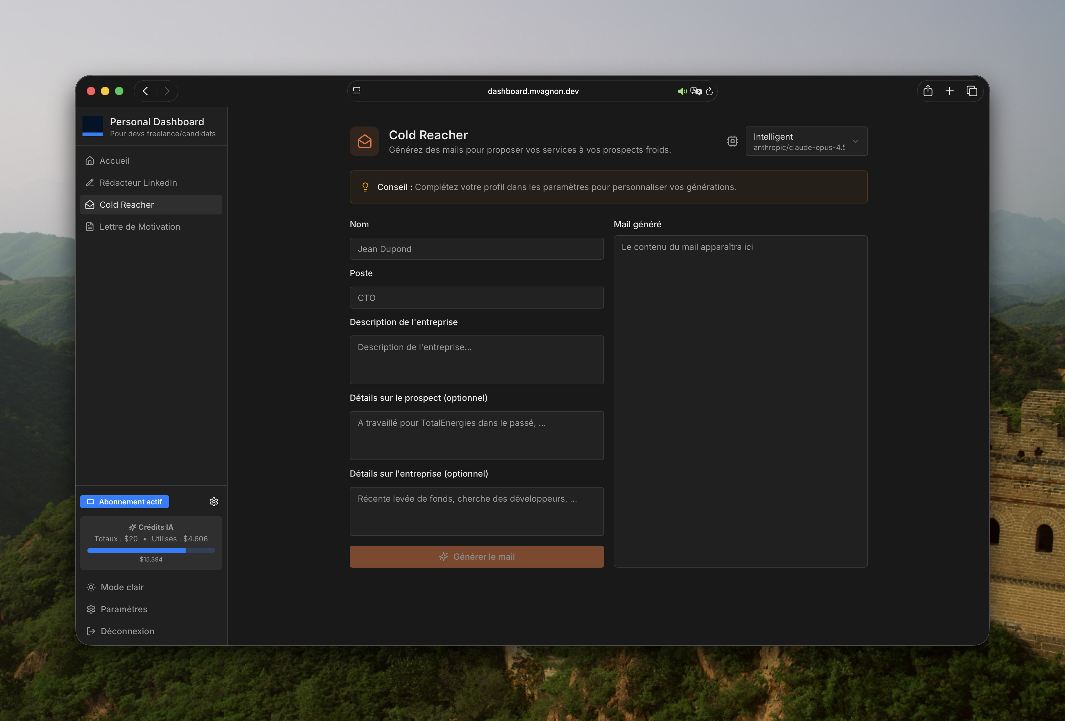 Cold email generator